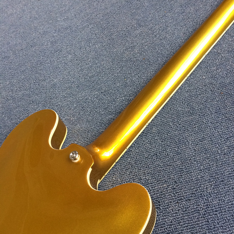 Hollow body Jazz electric guitar, Golden Jazz Guitar, Rosewood Fingerboard