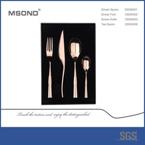 Quality Eco Friendly 206mm Luxury 304 SS Cutlery Set Mirror Polish wholesale