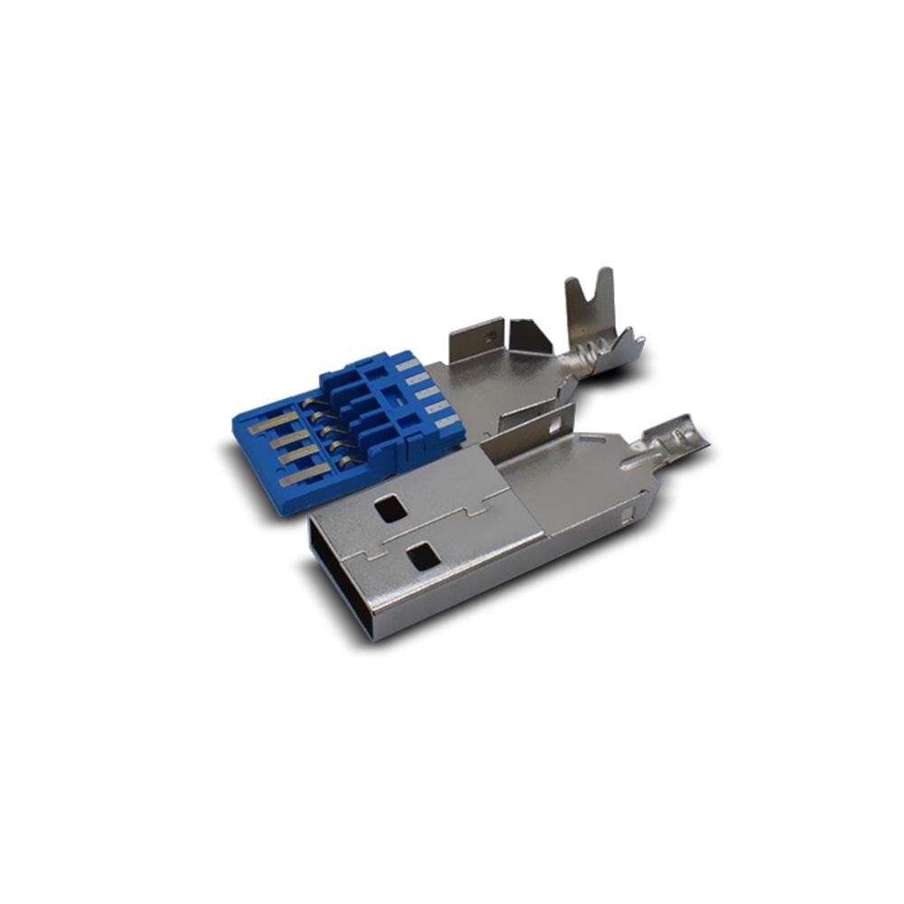 High Current Usb Male Male Connector Iron Shell PCB Jack With Housing