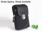 Male wear belt multi-function vertical canvas Mobile phone bag
