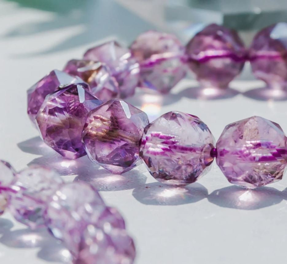 Crystal Bead Bracelet For Men Women Health Protection Soul Gift Natural Purple Stone Beads Agate Beads Energy Crystal Healing Power Gemstone For
