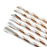 Biodegradable Durable Striped Paper Straws For Festival Party Celebration