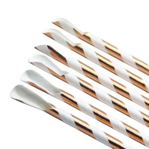 Quality Biodegradable Durable Striped Paper Straws For Festival Party Celebration wholesale