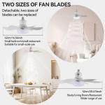 Ceiling Fan Lamp 6 Blades Dimmable LED E27 Ceiling Fan Light 3 Wind Speed Remote