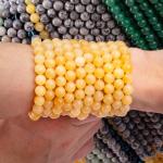 Cream Yellow Jade Natural Crystal Gemstone Loose Bead Strands Semi Precious