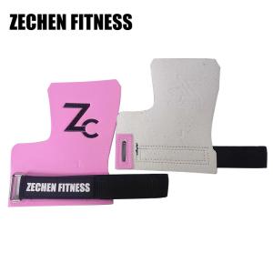Quality Pink Fingerless Crossfit Grips Carbon Leather Gym Palm Gymnastic Bar Hand Grips For Pull Ups wholesale