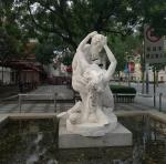 Outdoor garden stone carving double cpouple marble sculpture, China stone