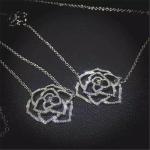 Piaget full diamonds of double hollow rose necklace 18kt gold with white gold or