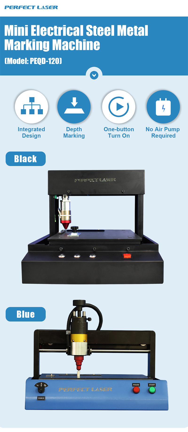 Steel Metal Electric Marking Machine 190 * 120mm 100W For Nameplates
