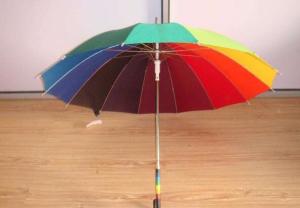 Quality Stick Rainbow Folding Umbrella / Cloud Umbrella Big Size Leather Handle wholesale