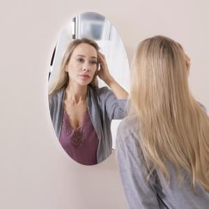 Quality Oval Frameless Wall Mounted Makeup Mirror 1.8CM Thickness wholesale