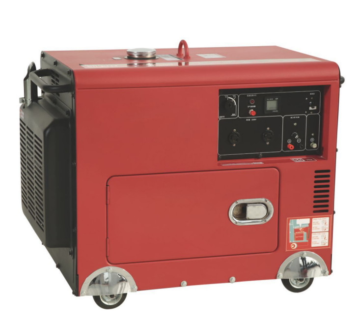 Red Small 3kw-7kW Portable Standby Generator Set with H Class Insulation Emergency Power Supply