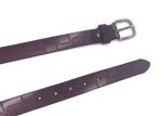 Brushed Gunmetal Real Leather Belt Womens Embossed Labyrinth Pattern