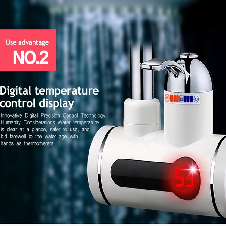 Wall Mounted Dual Use Electric Instant Water Heating Tap 0.04-0.5MPA Lower Inlet