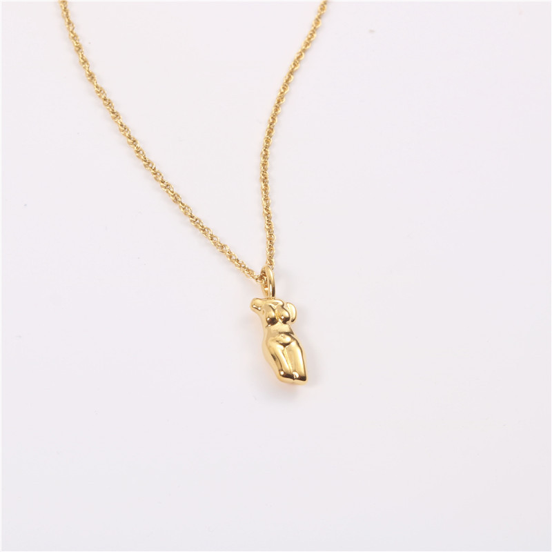 OEM 18in 18K Gold Plated Pendant Girls Jewelry Body Shape Necklace