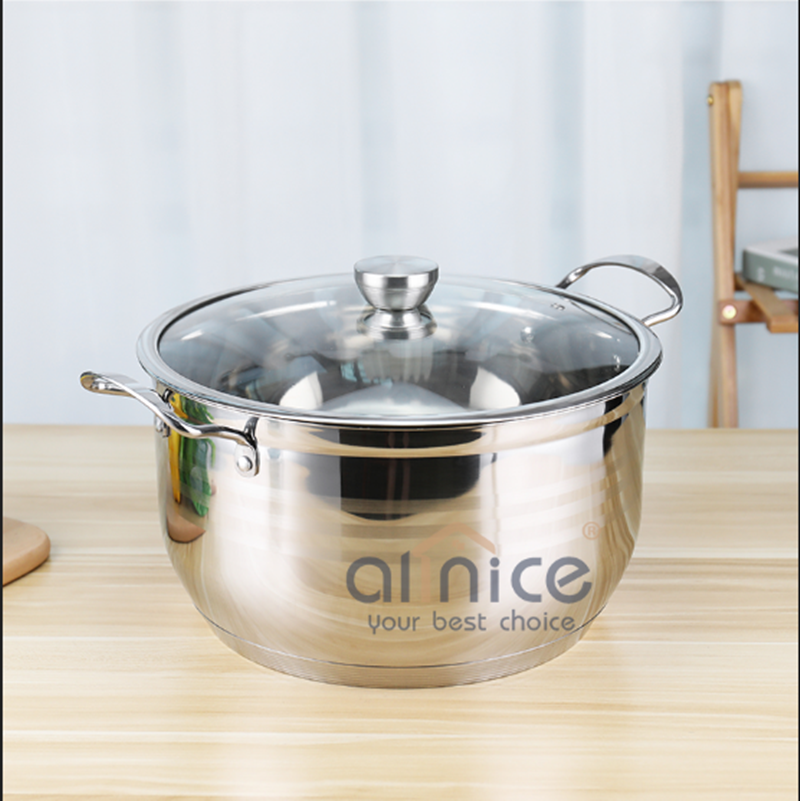 Soup Cooking Canteens Stainless Steel Cookware Set 10pcs Modern Design Style