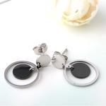 Stainless Steel Fashion Jewelry Women Personalized Round Drop Earrings,Round