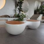 White Fiberglass Furniture Sets Large Lightweight Fiberglass Tables Seating