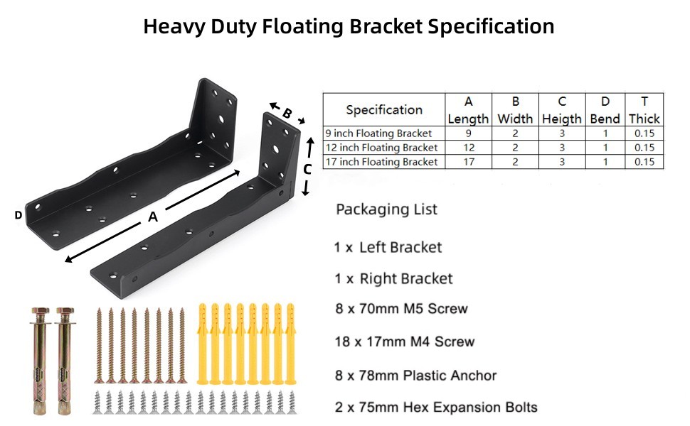 Single-Side Bracket Heavy Duty L-Shaped Right-Angle Bracket for Cabinet Shelf Support