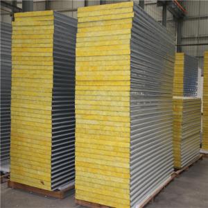 Quality light weight easy installation prefabricated house 50mm insulation glass wool sandwich boards wholesale
