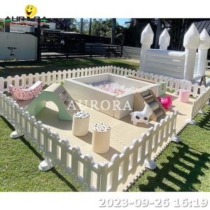 Quality Children Soft Play Kids Indoor White Inflatable Bounce House With Mat Fence wholesale