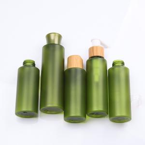 Quality Eco friendly skincare bamboo cosmetic packaging with green PET bottle wholesale