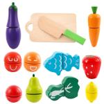 Kitchen 5.9in Wooden Fruit And Veg Toys Magnetic Fruit Cutting