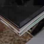 130x70x45cm Black Glass Top Coffee Table For Living Room Long Lasting Wear