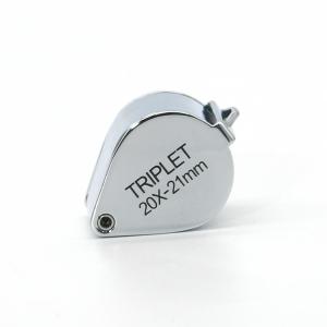 Quality Small Pocket Chrome Plated Triplet Jewelry Loupe 20X Magnification wholesale