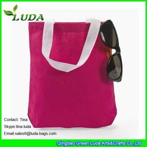 Quality LUDA wholesale red handbags cheap cotton canvas beach tote shoulder handbags wholesale