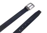 Durable Genuine Embossed Leather Belt For Boy / Mens Black Jeans Belt