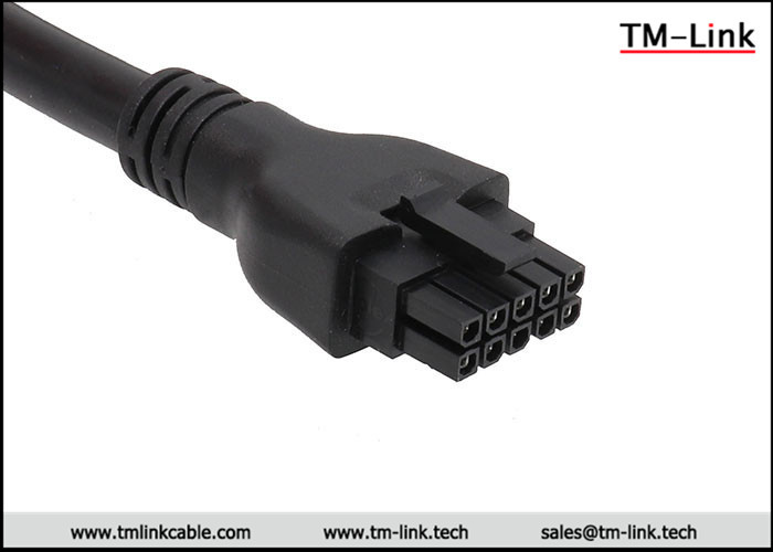 Molex 4.2mm pitch 10 poles overmolded cable assemby with black PVC Jacket