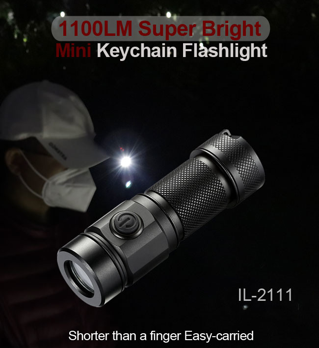 1000 Lumen Rechargeable Keychain Flashlight , IP66 Mini Torch Light With 18350 Battery