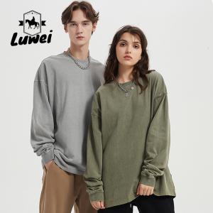 Quality Long Sleeve Heavyweight Cotton Hoodie Grey Crew Neck Vintage Man Sweatshirts wholesale