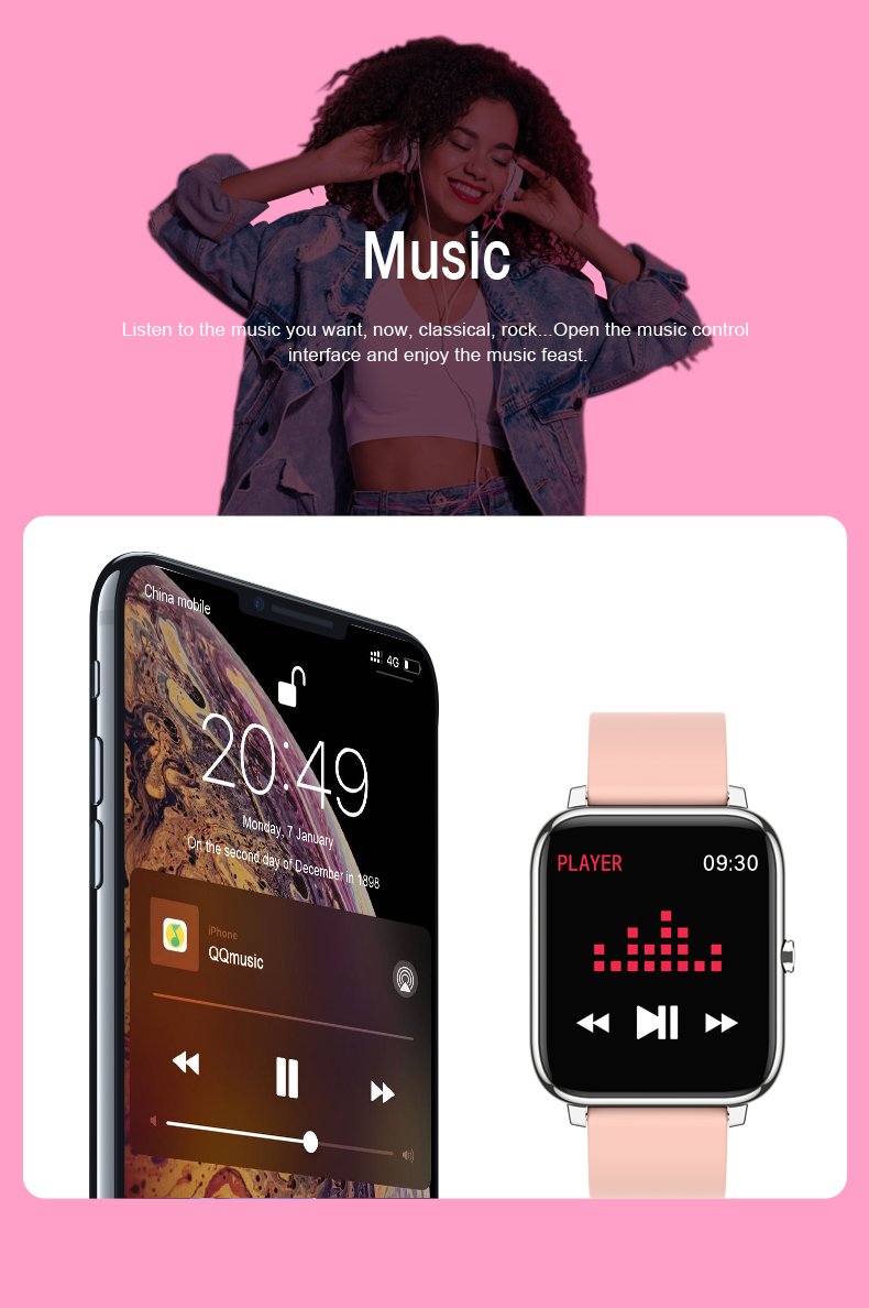 Newest design smart watch men and women 8 languages Touch Screen Sports Fitness heart rate blood oxygen sleep IP67 Water