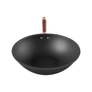 Quality Uncoated Wok 32cm Cast Iron Frying Pan Rose Gold Non Stick Less Smoke wholesale