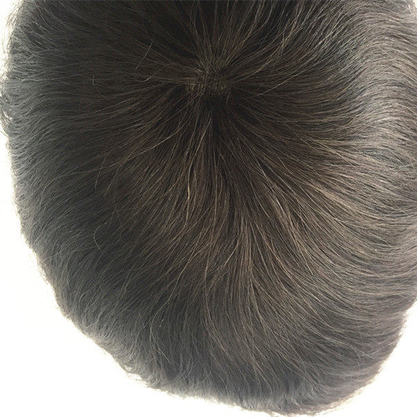 6 Inch Thin Skin Mens Toupee Human Hair Curly Wig 10A Grade OEM