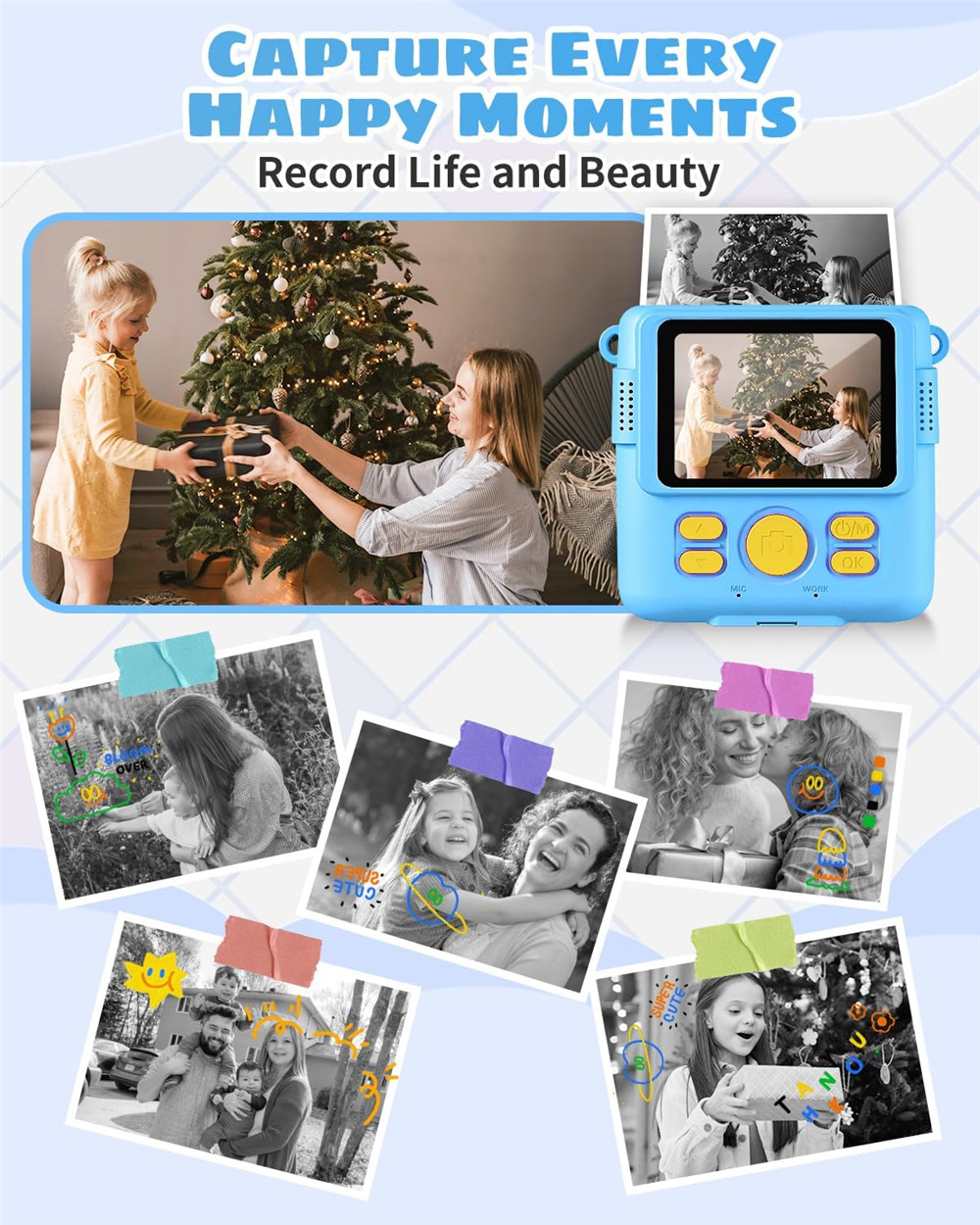 X11S Mini Dual Lens Kids Camera 1080P Bunny Cartoon Children Camera Adorable Toy Kids Selfie Digital Camera As Gift Prize