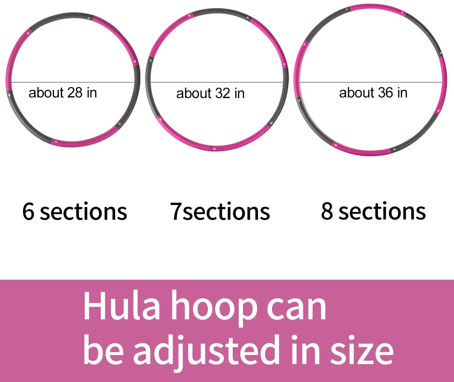 65cm 75cm Detachable Weighted Hula Hoop For Kids
