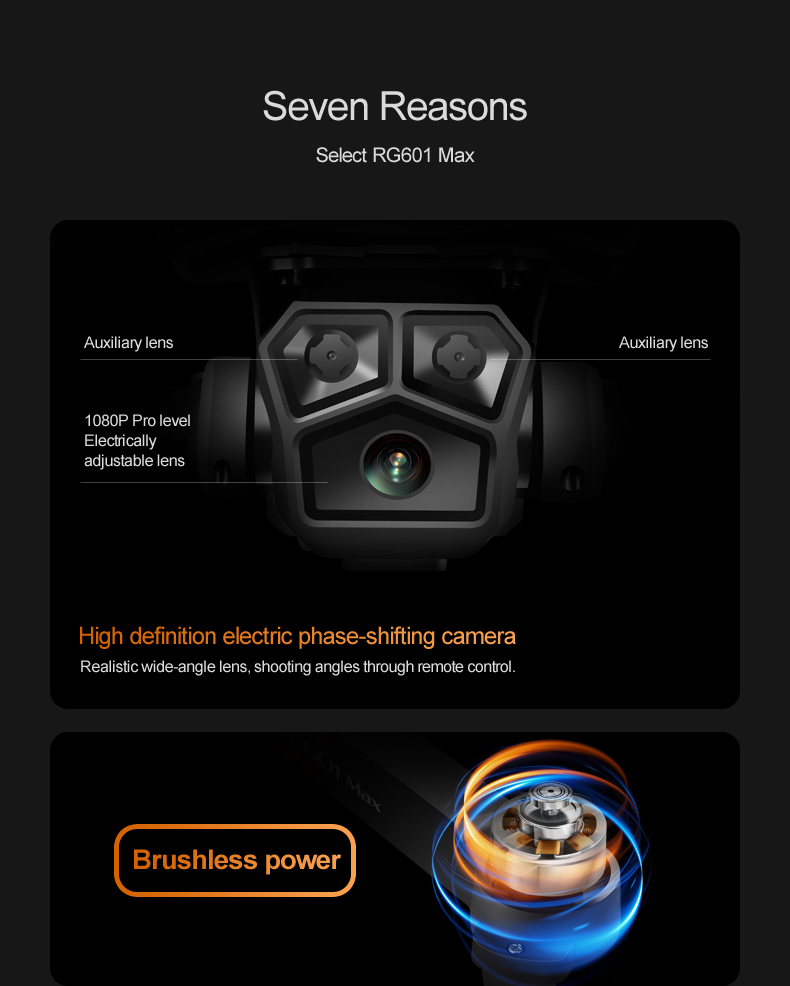 Rg601 Drone with Wifi Fpv 4k 1080p Dual Cameras 360 Laser Obstacle Avoidance and Brushless Motor Control Type Remote Control