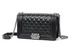 Quilted Chain Crossbody Shoulder Bag / Genuine Leather Sheepskin Bag For Women