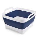 Collapsible 9L Silicone Strainer Basket Silicone Household Products Blue White
