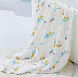 Quality Lovely Animal Printing Natural Gauze Fabric For Infants Clothing 200GSM wholesale