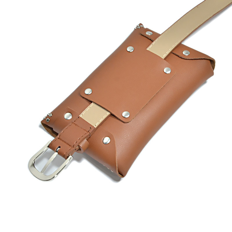 Low MOQ Mix Models Oemtailor Fashion Rivet BeltBag Pu Leather Fanny Pack Waist Bag For Women