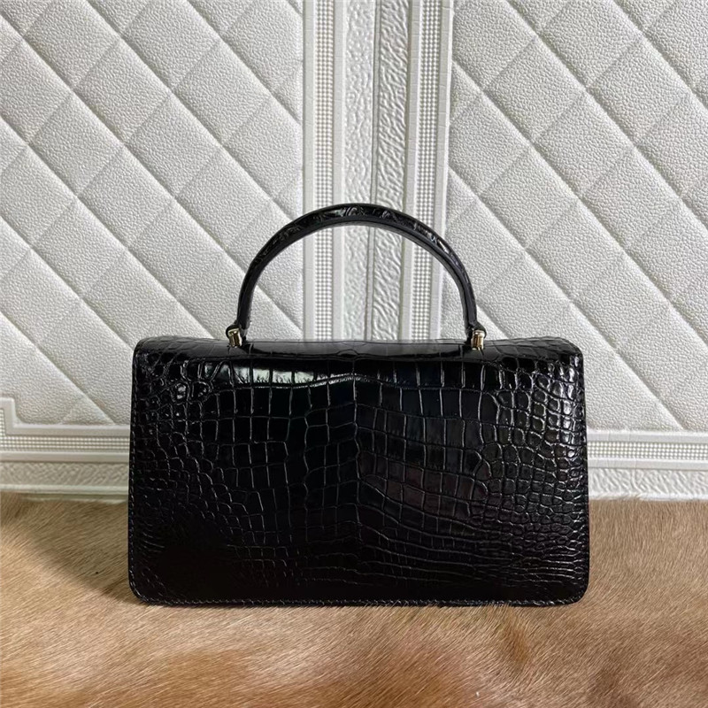 Authentic Alligator Leather Women Flap Purse Female Small Handbag Genuine Crocodile Belly Skin Lady Shoulder Bag