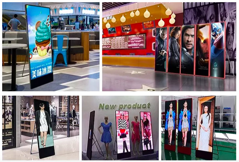 Ultra Thin Indoor Advertising P2.5 Led Poster Stand Video Display