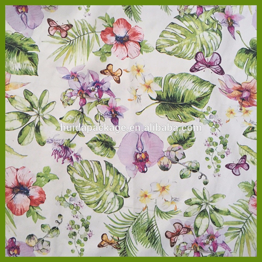 Freshness spring style printed flower table decration cloth made by BSCI audit supplier
