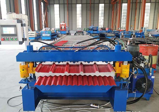 Low Noise IBR Sheet Roll Forming Machine / IBR Sheet Making Machine Hydraulic Cutting