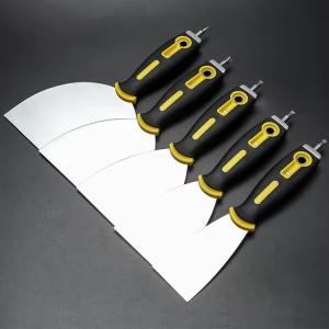 Quality Mirror surface polished 420 stainless steel flexible blade non-slip handle putty knife with screwdriver end wholesale