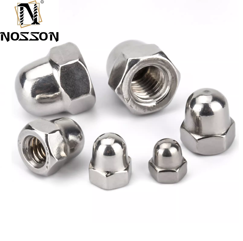 Food Beverage Industry M6 M8 M12 Zinc Plated Carbon Steel Hex Domed Hat Cap Nuts for Construction Applications